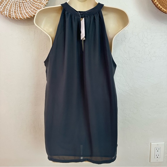 NWT Banana Republic Charcoal Gray Chiffon Halter Top Blouse. Size Small - Picture 2 of 13